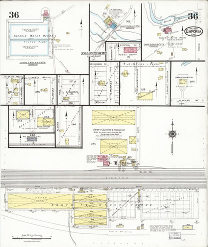 Sanborn Fire Insurance Map from Emporia, Lyon County, Kansas (1923), Sheet #0036 - Complete Map Set gallery image, historic Sanborn map, vintage wall art, Kansas Kansas