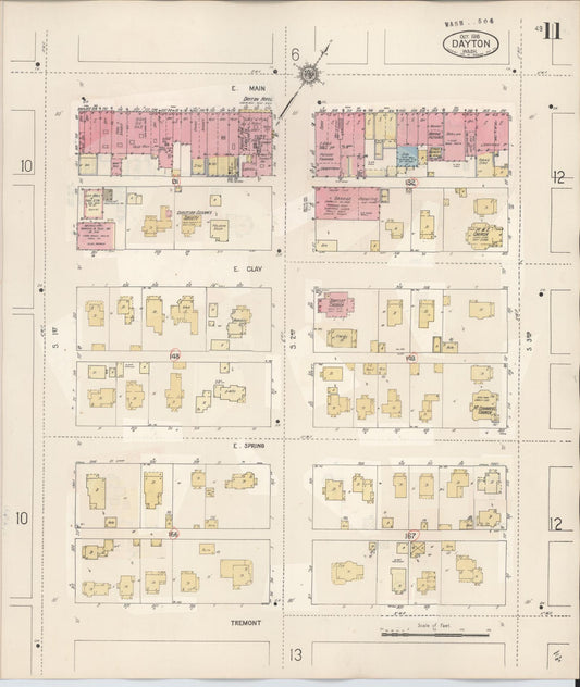 Sanborn Fire Insurance Map from Dayton, Columbia County, Washington (1943), Sheet #0011 - Historic Sanborn Fire Insurance Map Print, vintage old map wall art, antique decor, genealogy gift, Washington Washington map