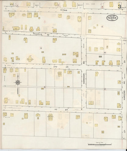 Sanborn Fire Insurance Map from Ferris, Ellis County, Texas (1941), Sheet #0003 - Historic Sanborn Fire Insurance Map Print, vintage old map wall art, antique decor, genealogy gift, Texas Texas map