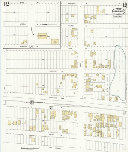 Sanborn Fire Insurance Map from Garibaldi, Tillamook County, Oregon (1929), Sheet #0012 - Complete Map Set gallery image, historic Sanborn map, vintage wall art, Oregon Oregon