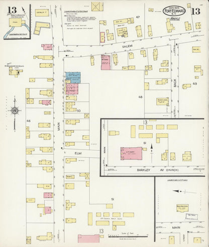 Sanborn Fire Insurance Map from Fort Edward, Washington County, New York (1924), Sheet #0013 - Complete Map Set gallery image, historic Sanborn map, vintage wall art, New York New York