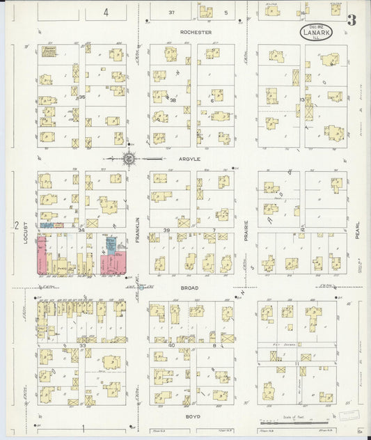 Sanborn Fire Insurance Map from Lanark, Carroll County, Illinois (1912), Sheet #0003 - Historic Sanborn Fire Insurance Map Print, vintage old map wall art, antique decor, genealogy gift, Illinois Illinois map