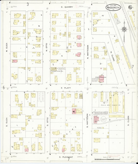 Sanborn Fire Insurance Map from Maquoketa, Jackson County, Iowa (1914), Sheet #0006 - Historic Sanborn Fire Insurance Map Print, vintage old map wall art