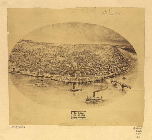 [St. Louis. (1897) – Historic Bird’s-Eye View Panorama Print