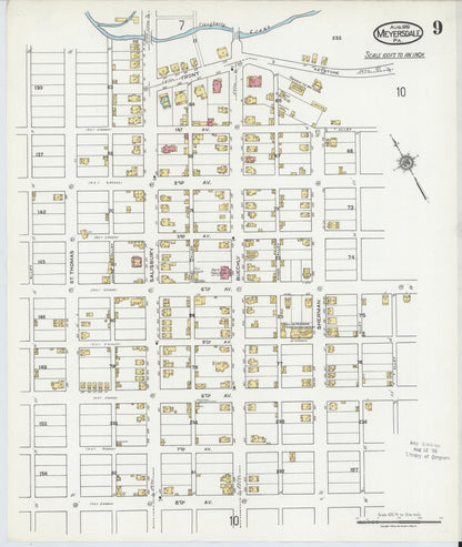 Sanborn Fire Insurance Map from Meyersdale, Somerset County, Pennsylvania (1919), Sheet #0009 - Complete Map Set gallery image, historic Sanborn map, vintage wall art, Pennsylvania Pennsylvania