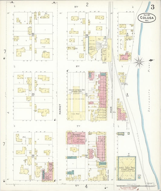 Sanborn Fire Insurance Map from Colusa, Colusa County, California (1897), Sheet #0003 - Historic Sanborn Fire Insurance Map Print, vintage old map wall art, antique decor, genealogy gift, California California map