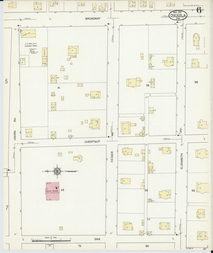 Sanborn Fire Insurance Map from Osceola, Mississippi County, Arkansas (1913), Sheet #0006 - Complete Map Set gallery image, historic Sanborn map, vintage wall art, Arkansas Arkansas