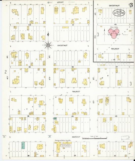 Sanborn Fire Insurance Map from La Cynge, Linn County, Kansas (1906), Sheet #0003 - Historic Sanborn Fire Insurance Map Print, vintage old map wall art, antique decor, genealogy gift, Kansas Kansas map