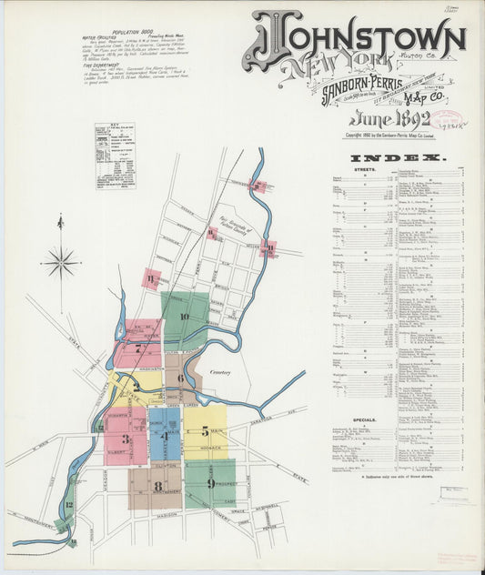 Sanborn Fire Insurance Map from Johnstown, Fulton County, New York. (1892) – Historic Sanborn Fire Insurance Map Print