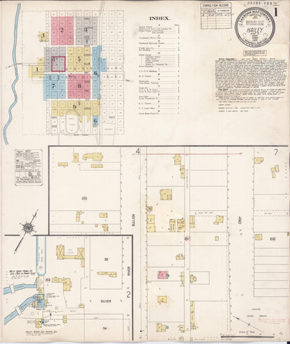 Sanborn Fire Insurance Map from Hailey, Blaine County, Idaho (1931), Sheet #0001 - Complete Map Set gallery image, historic Sanborn map, vintage wall art, Idaho Idaho
