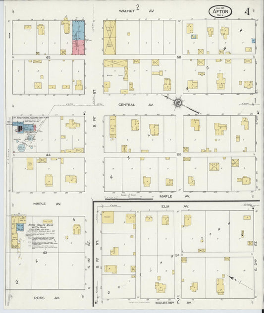 Sanborn Fire Insurance Map from Afton, Ottawa County, Oklahoma (1917), Sheet #0004 - Historic Sanborn Fire Insurance Map Print, vintage old map wall art, antique decor, genealogy gift, Oklahoma Oklahoma map