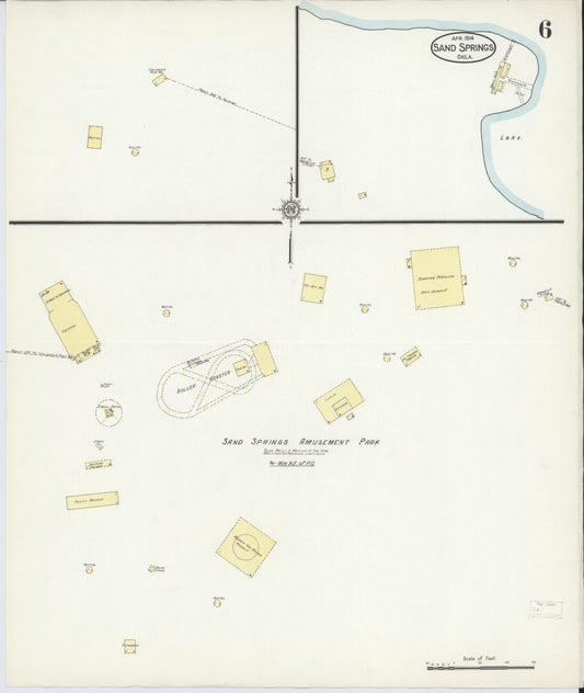 Sanborn Fire Insurance Map from Sand Springs, Tulsa County, Oklahoma (1914), Sheet #0006 - Historic Sanborn Fire Insurance Map Print, vintage old map wall art, antique decor, genealogy gift, Oklahoma Oklahoma map