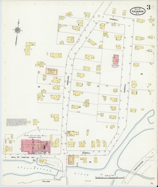 Sanborn Fire Insurance Map from Hagaman, Montgomery County, New York (1911), Sheet #0003 - Historic Sanborn Fire Insurance Map Print, vintage old map wall art, antique decor, genealogy gift, New York New York map