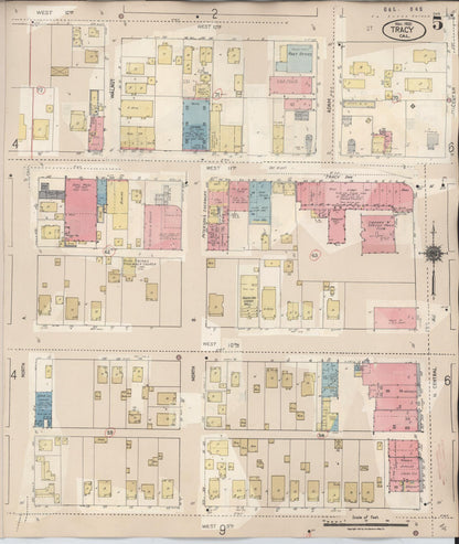 Sanborn Fire Insurance Map from Tracy, San Joaquin County, California (1945), Sheet #0005 - Complete Map Set gallery image, historic Sanborn map, vintage wall art, California California