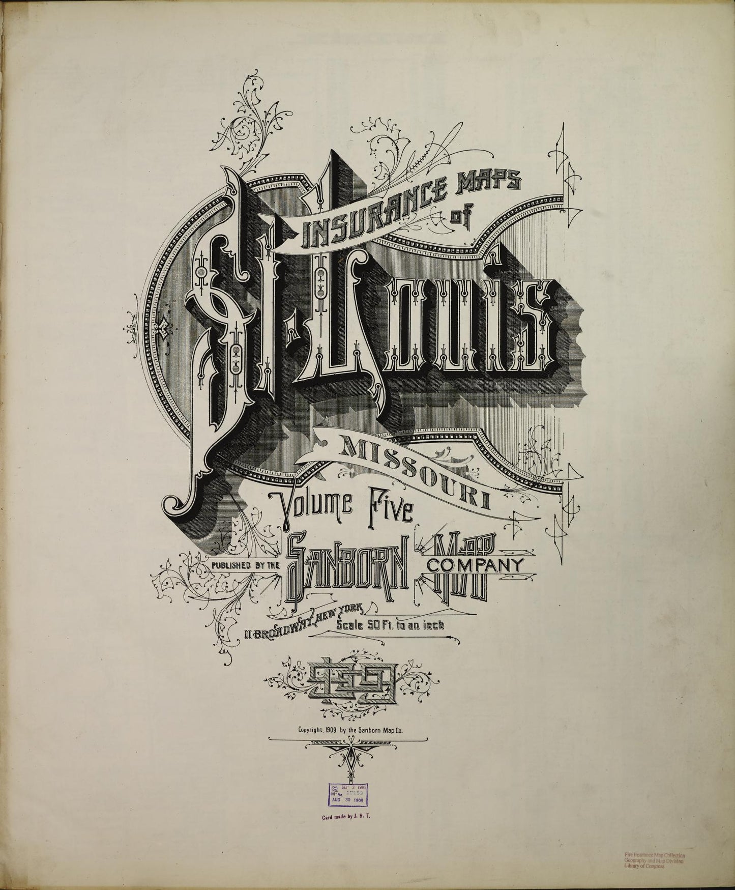 Sanborn Fire Insurance Map from Saint Louis, Independent City, Missouri (1909), Sheet #0001 - Complete Map Set gallery image, historic Sanborn map, vintage wall art, Missouri Missouri
