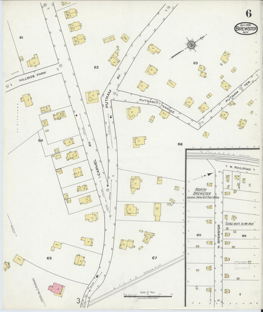 Sanborn Fire Insurance Map from Brewster, Putnam County, New York (1920), Sheet #0006 - Historic Sanborn Fire Insurance Map Print, vintage old map wall art, antique decor, genealogy gift, New York New York map