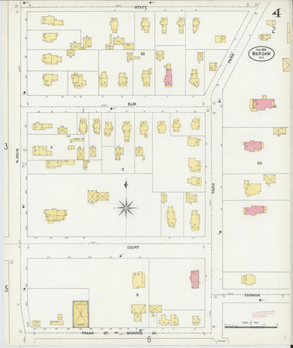 Sanborn Fire Insurance Map from Warsaw, Wyoming County, New York (1903), Sheet #0004 - Complete Map Set gallery image, historic Sanborn map, vintage wall art, Warsaw Wyoming