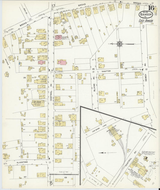 Sanborn Fire Insurance Map from Bangor, Northampton County, Pennsylvania (1912), Sheet #0016 - Historic Sanborn Fire Insurance Map Print, vintage old map wall art, antique decor, genealogy gift, Pennsylvania Pennsylvania map