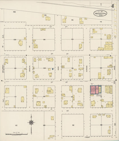 Sanborn Fire Insurance Map from Washougal, Clark County, Washington (1922), Sheet #0004 - Complete Map Set gallery image, historic Sanborn map, vintage wall art, Washington Washington