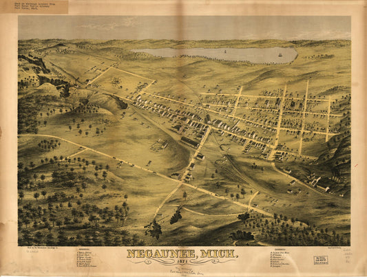 Negaunee, Mich. 1871. (1871) – Historic Bird’s-Eye View Panorama Print