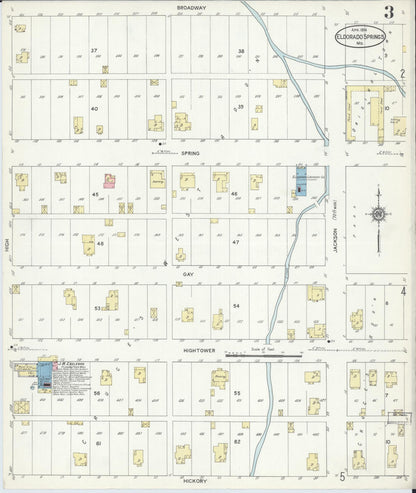 Sanborn Fire Insurance Map from Eldorado Springs, Cedar County, Missouri (1914), Sheet #0003 - Complete Map Set gallery image, historic Sanborn map, vintage wall art, Missouri Missouri