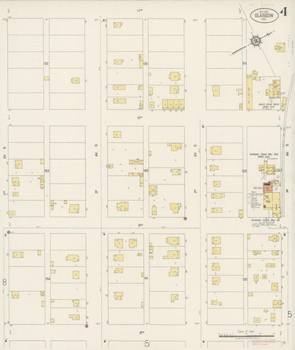 Sanborn Fire Insurance Map from Glasgow, Valley County, Montana (1920), Sheet #0004 - Complete Map Set gallery image, historic Sanborn map, vintage wall art, Montana Montana
