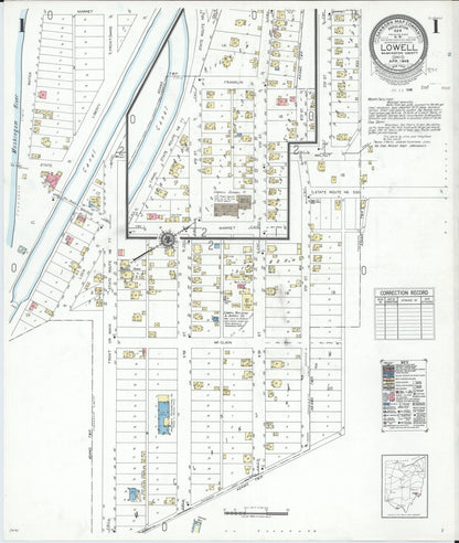 Sanborn Fire Insurance Map from Lowell, Washington County, Ohio (1948), Sheet #0001 - Complete Map Set gallery image, historic Sanborn map, vintage wall art, Ohio Ohio
