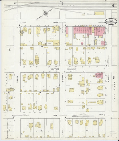 Sanborn Fire Insurance Map from Bushnell, Mcdonough County, Illinois (1912), Sheet #0004 - Complete Map Set gallery image, historic Sanborn map, vintage wall art, Illinois Illinois