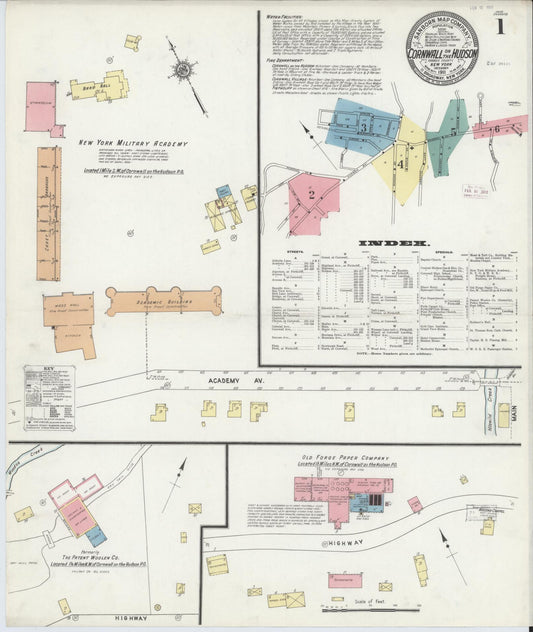 Sanborn Fire Insurance Map from Cornwall on the Hudson, Orange County, New York. (1911) – Historic Sanborn Fire Insurance Map Print
