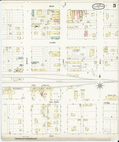 Sanborn Fire Insurance Map from Clarion, Wright County, Iowa (1896), Sheet #0003 - Historic Sanborn Fire Insurance Map Print