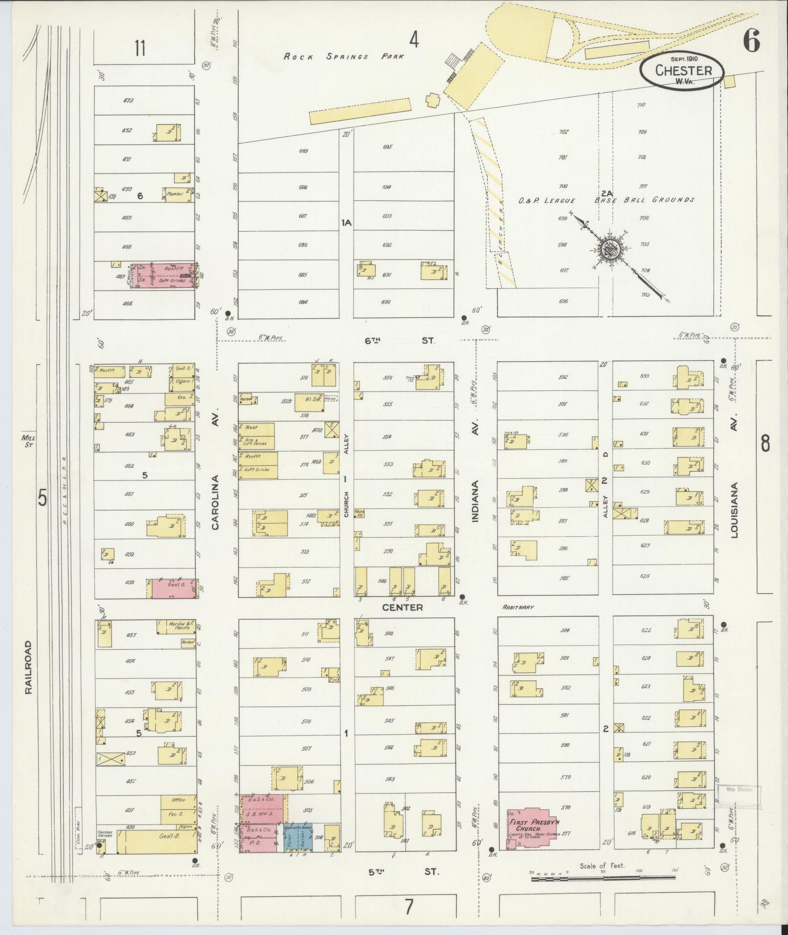 Sanborn Fire Insurance Map from Chester, Hancock County, West Virginia (1910), Sheet #0006 - Complete Map Set gallery image, historic Sanborn map, vintage wall art, West Virginia West Virginia