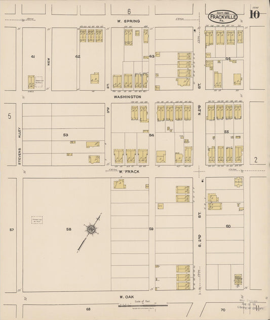 Sanborn Fire Insurance Map from Frackville, Schuylkill County, Pennsylvania (1921), Sheet #0010 - Historic Sanborn Fire Insurance Map Print, vintage old map wall art, antique decor, genealogy gift, Pennsylvania Pennsylvania map