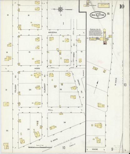 Sanborn Fire Insurance Map from Van Alstyne, Grayson County, Texas (1914), Sheet #0010 - Complete Map Set gallery image, historic Sanborn map, vintage wall art, Texas Texas