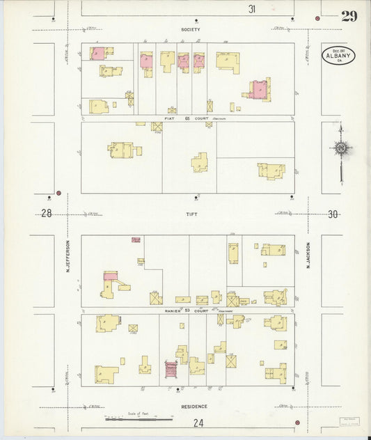 Sanborn Fire Insurance Map from Albany, Dougherty County, Georgia (1911), Sheet #0029 - Historic Sanborn Fire Insurance Map Print, vintage old map wall art, antique decor, genealogy gift, Georgia Georgia map