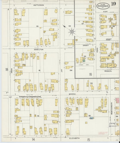 Sanborn Fire Insurance Map from Ogdensburg, St. Lawrence County, New York (1898), Sheet #0019 - Complete Map Set gallery image, historic Sanborn map, vintage wall art, New York New York