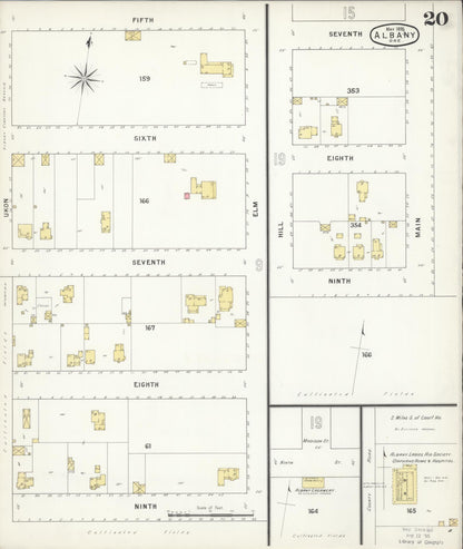 Sanborn Fire Insurance Map from Albany, Linn County, Oregon (1895), Sheet #0020 - Complete Map Set gallery image, historic Sanborn map, vintage wall art, Oregon Oregon