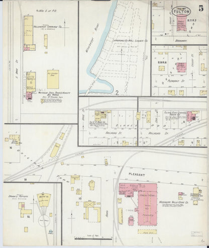 Sanborn Fire Insurance Map from Fulton, Whiteside County, Illinois (1897), Sheet #0005 - Complete Map Set gallery image, historic Sanborn map, vintage wall art, Illinois Illinois