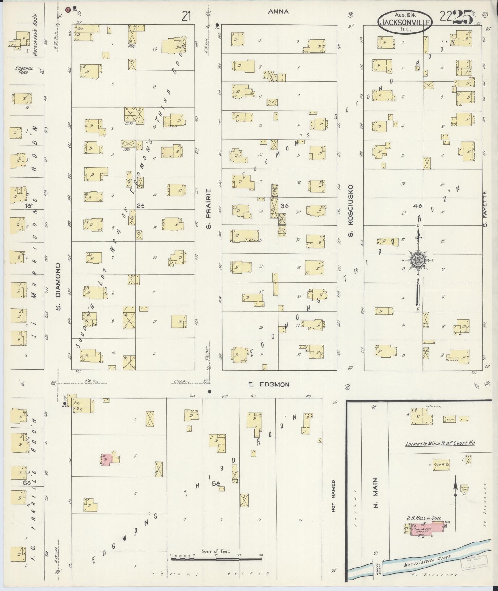 Sanborn Fire Insurance Map from Jacksonville, Morgan County, Illinois. (1914), Sheet 25 – Historic Sanborn Fire Insurance Map Print