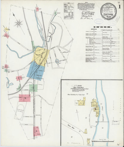 Sanborn Fire Insurance Map from Chatham, Columbia County, New York (1898), Sheet #0001 - Complete Map Set gallery image, historic Sanborn map, vintage wall art, New York New York
