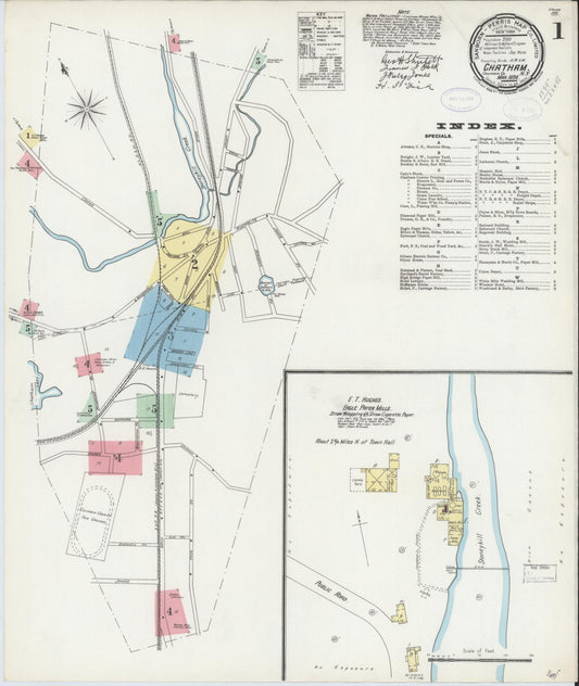 Sanborn Fire Insurance Map from Chatham, Columbia County, New York (1898), Sheet #0001 - Complete Map Set gallery image, historic Sanborn map, vintage wall art, New York New York