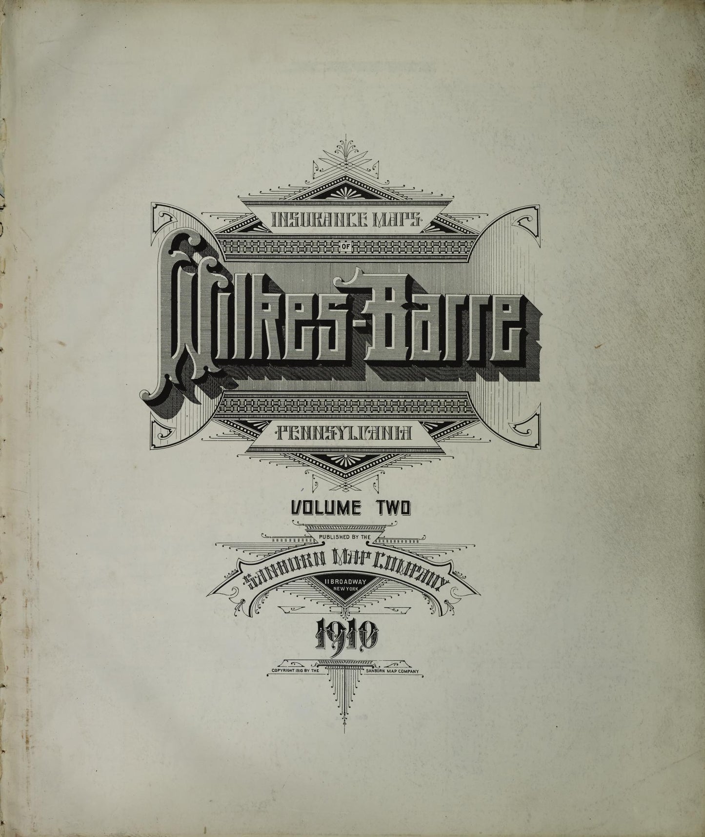 Sanborn Fire Insurance Map from Wilkes Barre, Luzerne County, Pennsylvania (1910), Sheet #0001 - Complete Map Set gallery image, historic Sanborn map, vintage wall art, Pennsylvania Pennsylvania