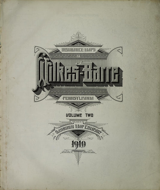 Sanborn Fire Insurance Map from Wilkes Barre, Luzerne County, Pennsylvania (1910), Sheet #0001 - Complete Map Set gallery image, historic Sanborn map, vintage wall art, Pennsylvania Pennsylvania