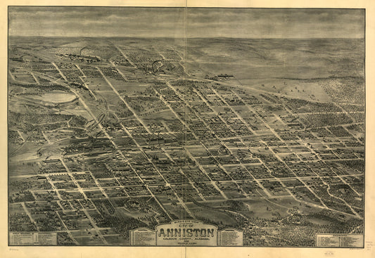 Bird's eye view looking northwest, city of Anniston, Calhoun County, Alabama. (1903) – Historic Bird’s-Eye View Panorama Print