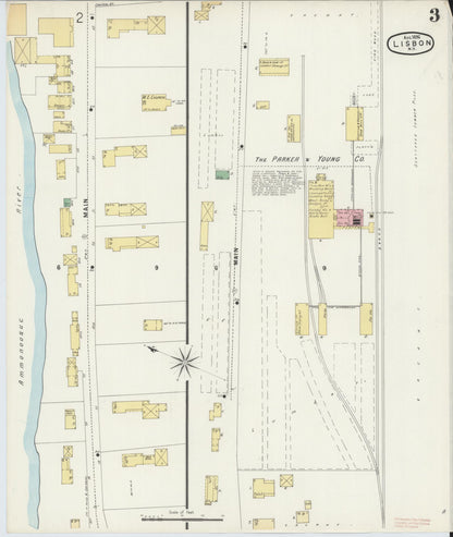 Sanborn Fire Insurance Map from Lisbon, Grafton County, New Hampshire (1896), Sheet #0003 - Complete Map Set gallery image, historic Sanborn map, vintage wall art, New Hampshire New Hampshire