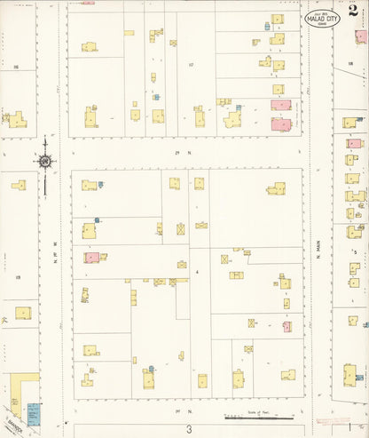 Sanborn Fire Insurance Map from Malad City, Oneida County, Idaho (1915), Sheet #0002 - Complete Map Set gallery image, historic Sanborn map, vintage wall art, Idaho Idaho