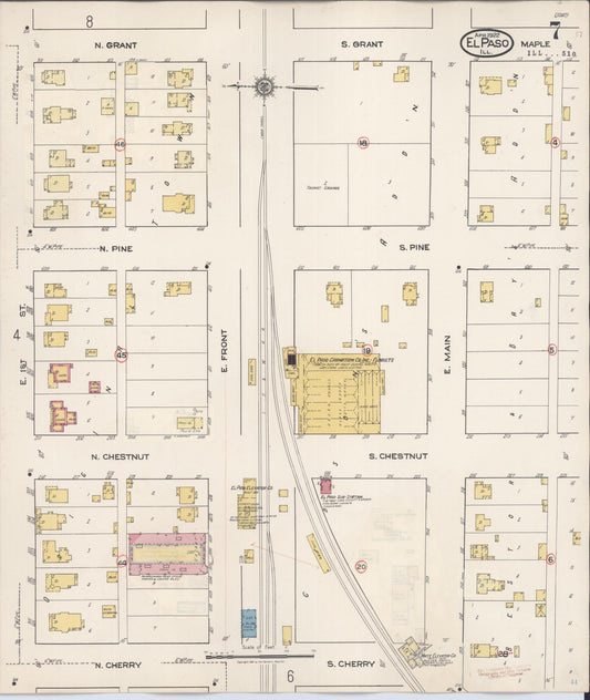 Sanborn Fire Insurance Map from El Paso, Woodford County, Illinois (1941), Sheet #0007 - Historic Sanborn Fire Insurance Map Print, vintage old map wall art, antique decor, genealogy gift, Illinois Illinois map
