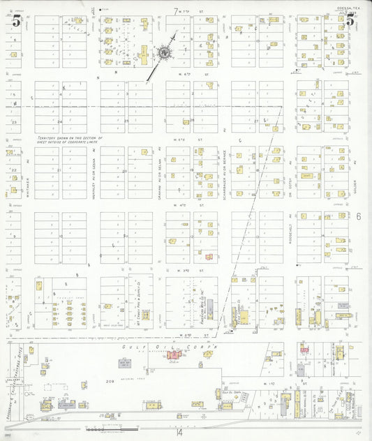 Sanborn Fire Insurance Map from Odessa, Edger County, Texas (1939), Sheet #0005 - Historic Sanborn Fire Insurance Map Print, vintage old map wall art, antique decor, genealogy gift, Texas Texas map