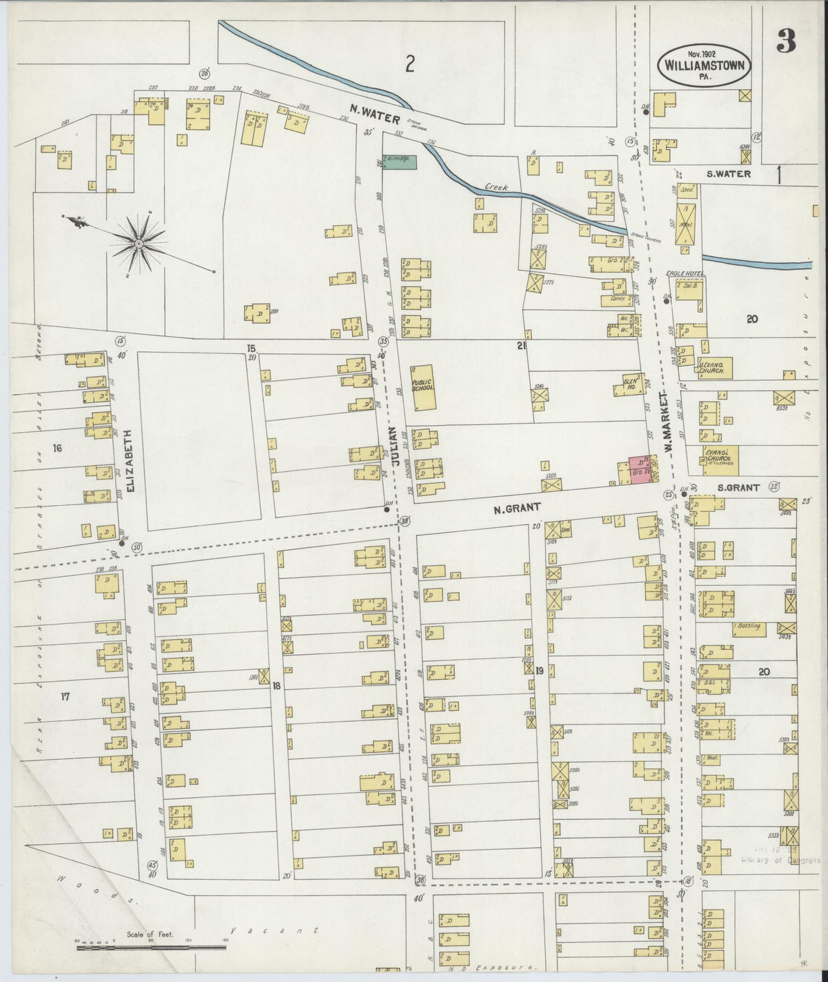Sanborn Fire Insurance Map from Williamstown, Dauphin County, Pennsylvania (1902), Sheet #0003 - Historic Sanborn Fire Insurance Map Print, vintage old map wall art, antique decor, genealogy gift, Pennsylvania Pennsylvania map