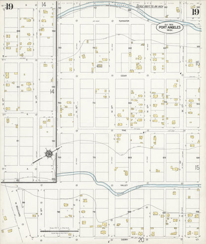Sanborn Fire Insurance Map from Port Angeles, Clallam County, Washington (1924), Sheet #0019 - Complete Map Set gallery image, historic Sanborn map, vintage wall art, Washington Washington
