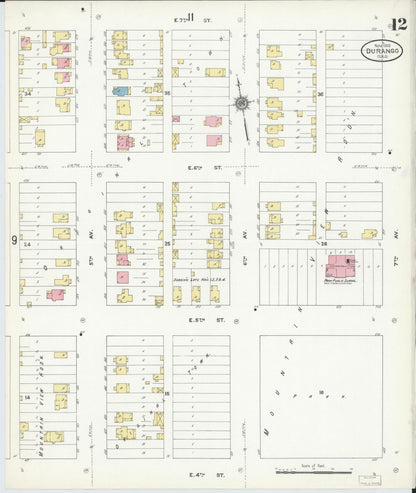 Sanborn Fire Insurance Map from Durango, La Plata County, Colorado (1910), Sheet #0012 - Complete Map Set gallery image, historic Sanborn map, vintage wall art, Colorado Colorado